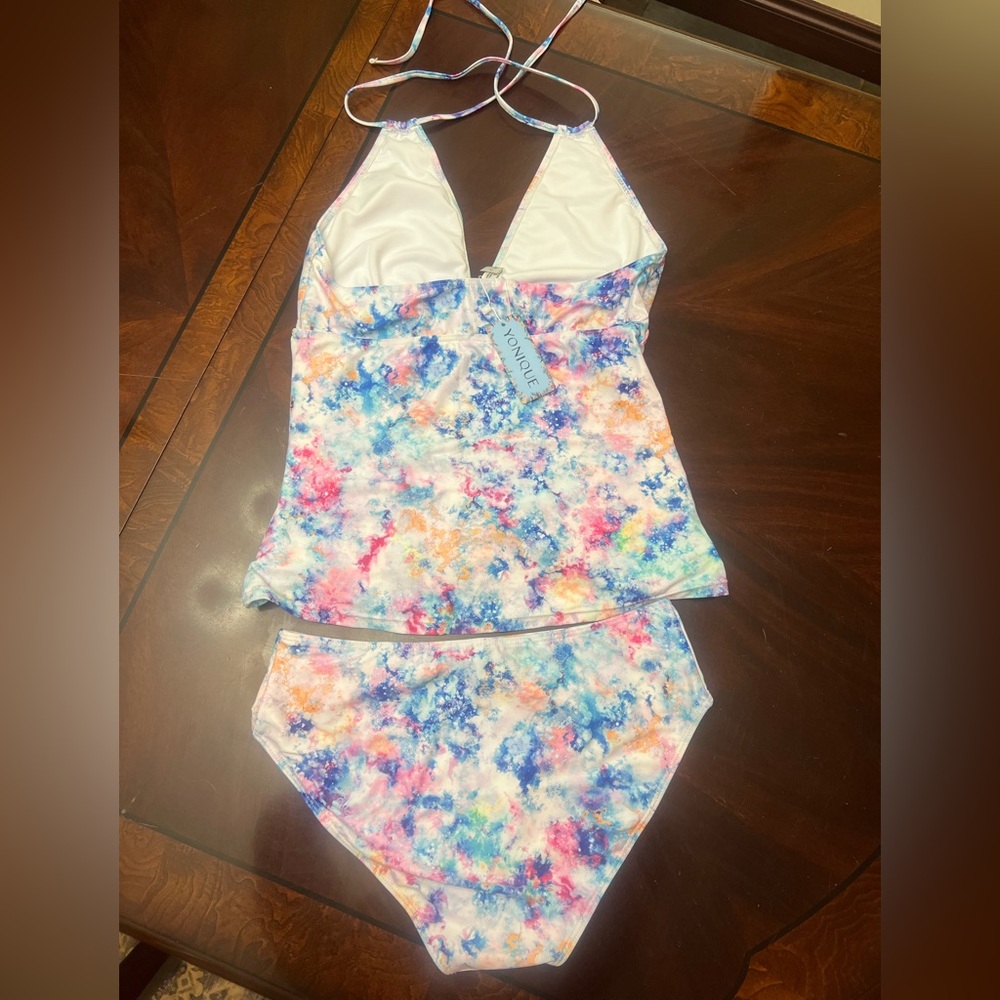 Colorful Tummy Control Tankini - Picture 2 of 8